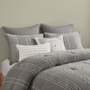 3Pcs Boho Style Cotton Comforter Set, Jacquard Striped Design Oeko-Tex Certified Bed Set, Farmhouse Decor Style Bedding Set with Matching Shams - 3 of 4