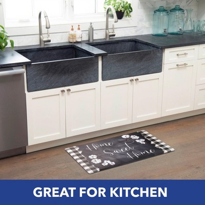 Black and White Buffalo Check Anti-Fatigue Kitchen Mat