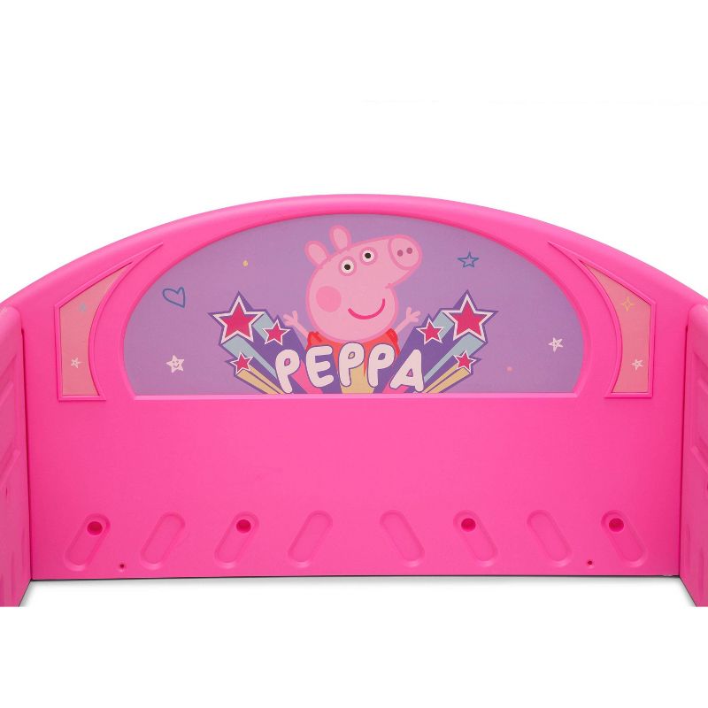 Toddler Peppa Pig Plastic Sleep and Play Kids&#39; Bed with Attached Guardrails - Delta Children, 6 of 12