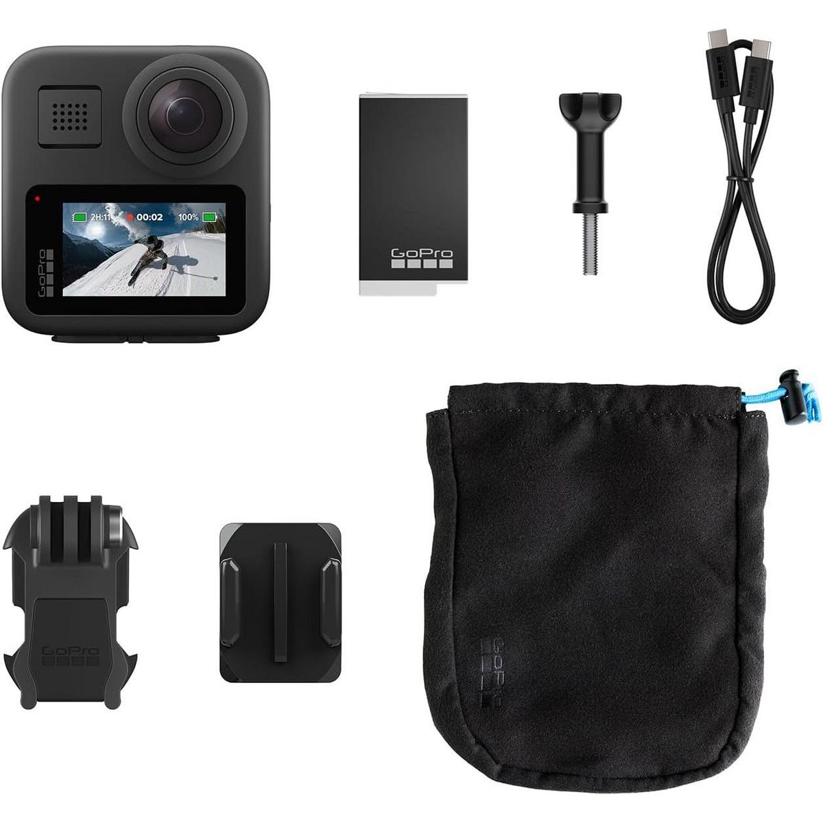 GoPro MAX Waterproof 360 + Traditional Camera with Touch Screen Spherical 5.6K30 HD Video 16.6MP 360 Photos 1080p Live Streaming Stabilization - thumbnail 5