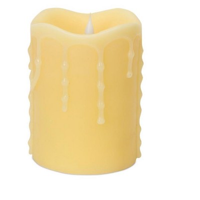 Melrose 5.25" Battery Operated Ivory Flameless LED Lighted Pillar Candle with Moving Flame