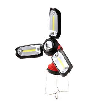 The Lakeside Collection Folding Work Light - 3 Panel Camping Compact LED Lighting - Easy Storage
