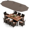 Costway 11 PCS Patio Dining Set with 15ft Double-Sided Patio Umbrella (Base Included) Beige/Coffee/Navy/Orange/Wine/Grey - 4 of 4