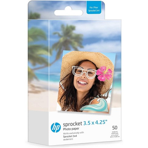 schokkend Bloedbad Zweet Hp Sprocket 3.5 X 4.25" Zink Sticky-backed Photo Paper (50 Pack) Compatible  With Hp Sprocket 3x4 Photo Printer : Target