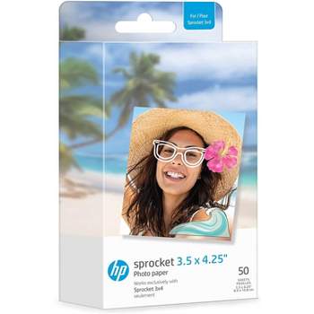 HP Sprocket 3.5 x 4.25" Zink Sticky-backed Photo Paper Compatible with HP Sprocket 3x4 Photo Printer