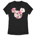 Women's Mickey & Friends Pink Floral Mickey Mouse Logo T-Shirt