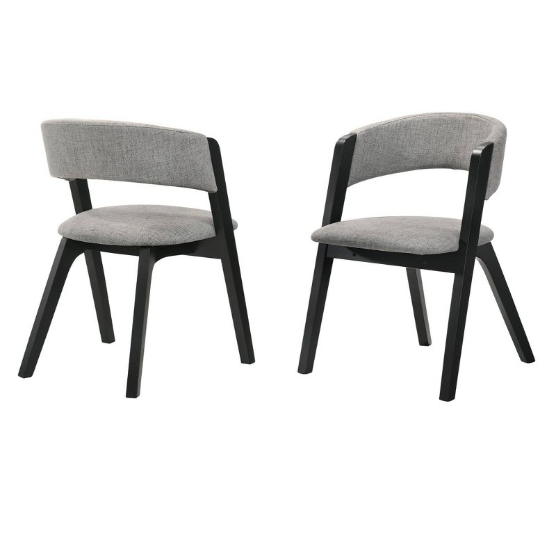 Set of 2 Rowan Upholstered Dining Chairs Black Finish - Armen Living, 1 of 9