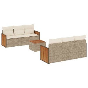 vidaXL Garden Sofa Set Beige - 1 of 4
