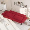 89 Inch Convertible Sofa Bed, Modern Chenille Futon Sleeper Sofa with Adjustable Backrest & Armrest, Deep Seat Loveseat - 4 of 4