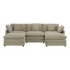 NicBex Couches for Living Room 112.6" Modular Sectional Sofa L-Shape Corduroy Upholstered Sofa Couch with Side Storage Pockets and Ottoman, Brown - 2 of 4