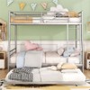 RISOKEYS Full XL Over Queen Metal Bunk Bed with Trundle - Bed with Ladder & High Guardrail, Noise Free, Convertible to 2 Separate Beds - 3 of 4
