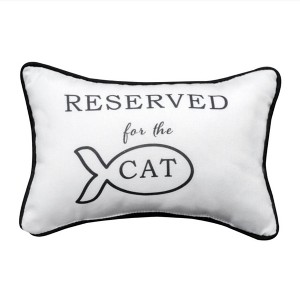 Cotton Pillow12.5"x8.5" Reserved for the Cat Message - 12.5"x8.5" by Manual Woodworkers & Weavers - 1 of 3