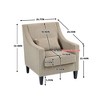 Modern Accent Armchair, Upholstered Comfy Corduroy Single Sofa Chair With Concave Armrests And Wood Legs - 2 of 4