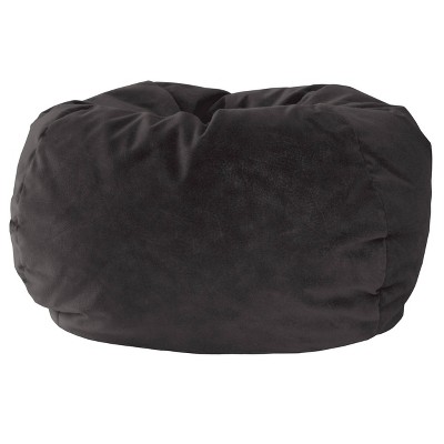 Kids' Micro-Fiber Suede Bean Bag Chair Black - Gold Medal