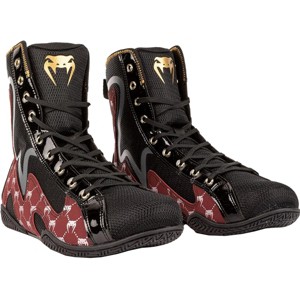 Venum Elite Evo Monogram Boxing Shoes - Black/Burgundy - 1 of 2