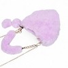 Willow & Ruby Girls Lilac Plush Fuzzy Heart Bag - Adorable Soft Faux Fur Shoulder Bag with Chain Strap and Pom-Poms, Perfect for Kids & Tweens, Purple - 3 of 4