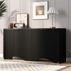 Bella Depot Four-Door Sideboard with Vertical Stripes and Wavy Design - 2 of 4
