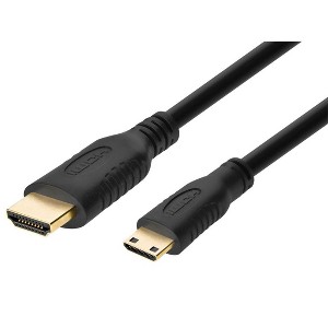 Monoprice High Speed HDMI Cable - 6 Feet - Black | Blackwith HDMI Mini Connector, 4K @ 24Hz, 10.2Gbps, 30AWG - 1 of 4
