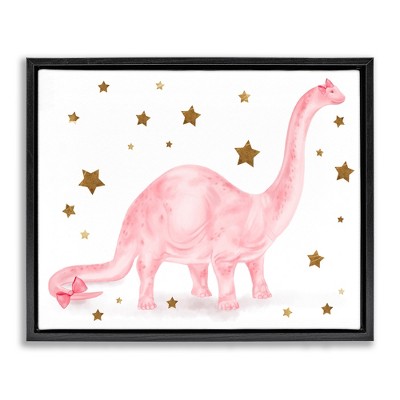 Stupell Industries Pink Dinosaur with Gold Stars, 31" x 25"