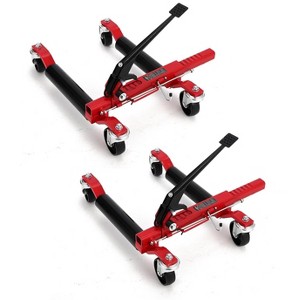 Car Dolly Vehicle - Heavy Duty 1500LBS Set of 2, Mechanical Positioning Skates with Ratcheting Foot Pedal & Steel Rollers - 1 of 4