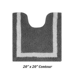 Hotel Bath Rug 100% Premium Cotton Tufted Two Tone Reversible Bathroom Rug, Soft & Water Absorbent, Machine Washable Bath Mat - 1 of 4