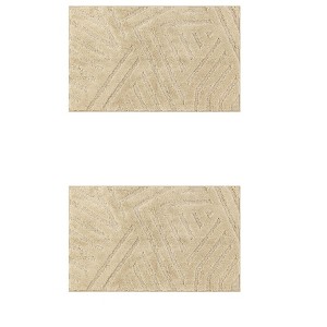 Unique Bargains Microfiber Geometric Soft Washable Non-Slip Floor Mats for Bathroom 2 Pcs - 1 of 4