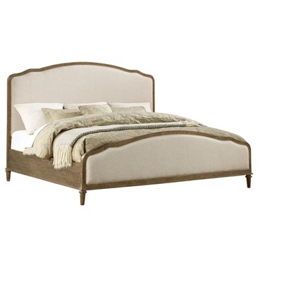 TiramisuBest Brown Upholstered Solid Wood Bed, 80"x88"x57", 202 lbs