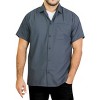 LA LEELA Men's Short Sleeve Button Down Solid Casual Camp Vacation Shirts Business Collared Shirt for Men Summer Work Shirts with Pocket - 2 of 4