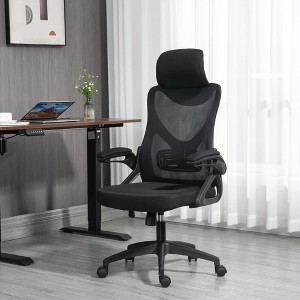 Ergonomic Office Chair,Swivel Computer Task Chair with Flip up Arms & Adjustable Back Height,High Back Office Desk Chair for Long Hours Study Work - 1 of 4