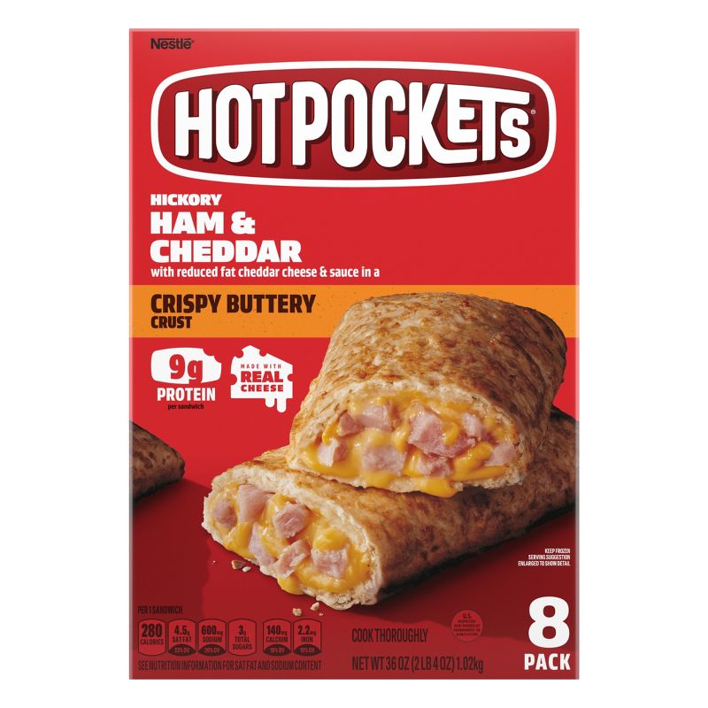 Hot Pockets Crispy Buttery Crust Frozen Hickory Ham and Cheddar , 1 of 14