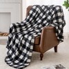 Itopfox Plaid Fleece Throw Blanket for Couch, Black & White Checkered Flannel Blanket, Cozy & Soft Buffalo Plaid Decor Blanket for Women, Men - 2 of 4