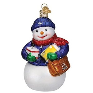Old World Christmas Glass Blown Ornament for Christmas Tree, USPS Snowman - 1 of 4
