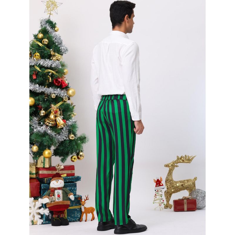 Lars Amadeus Men's Classic Fit Flat Front Business Work Prom Striped Pants, 5 of 7