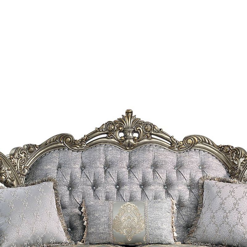 73&#34; Miliani Sofa Fabric and Antique Bronze Finish - Acme Furniture, 3 of 9