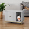 Litter Box Enclosure, Modern Cat Litter Box Furniture Hidden, with Scratching Mat, Cat House, Side End Table, 31.5 x 19.7 x 21.7 Inches - 4 of 4