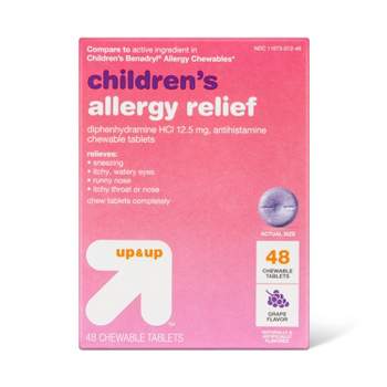 Children's Allergy Relief Chewable Tablet - Grape - Diphenhydramine HCl - 48ct - up & up™