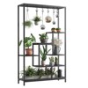5-Tier Tall Indoor Plant Stand with Hanging Hooks and Large Metal Shelf - Multi-Purpose Display Rack for Garden - 2 of 4