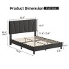 Twin Size Bed Frame with Headboard Adjustable, Linen Upholstered Twin Platform Bed with Headboard - 2 of 4