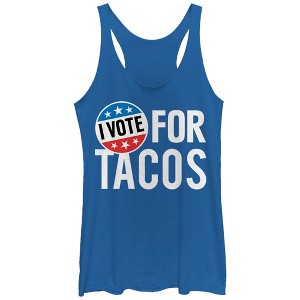 Women's Lost Gods Election I Vote for Tacos Racerback Tank Top - 1 of 3