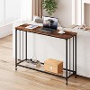 Narrow Console Table, Industrial Entryway Desk with Storage, 2 Tier Thin Sofa Table for Hallway Foyer Living Room Bedroom, Retro Color - 2 of 4
