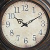 24"x24" Metal Wall Clock with Fluted Frame Brown - Olivia & May: Silent, Rustic Decor for Living Room - 4 of 4