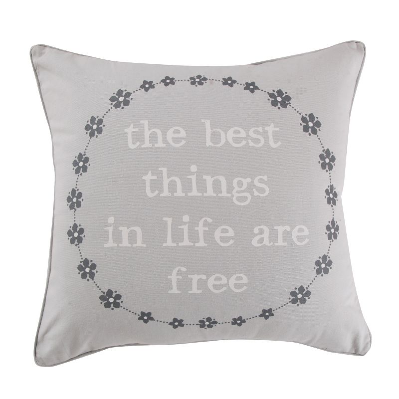 St. Claire Decorative Pillow - The Best Things Decorative Pillow - Grey - Levtex Home, 1 of 4