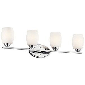 Eileen 33.75" 4 Light Vanity Light with Satin Etched Cased Opal Glass in Chrome - 1 of 1