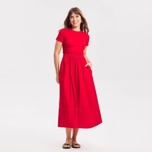 red cotton t shirt dress Women's Premium Cotton T-Shirt Dress