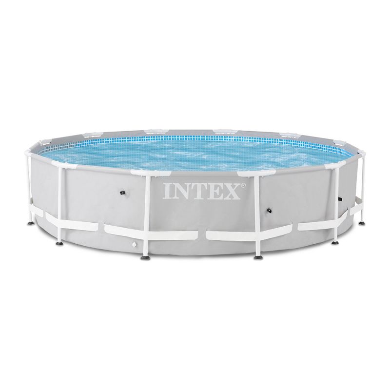 Intex 12 Foot x 30 Inch Prism Steel Frame Above Ground Pool with 3 Ply Liner and Type A and C Pool Filter Pump Cartridge Replacement, 3 of 7