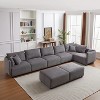 VYNXARIA Multi-Module Combination Style Sofa for Living Room,Modern Minimalist Corduroy Combination Sofa with 2 Comfort Cushions,Gray,two sets - 2 of 4