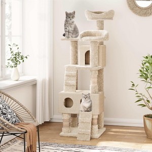 Tall Cat Tree Tower for Large Indoor Cats, Multi-Level Condo with Plush Perch & Sisal Posts - 1 of 4