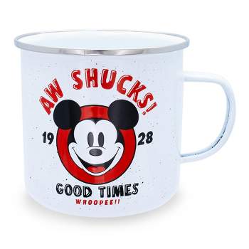 Silver Buffalo Disney Mickey Mouse "Aw Shucks" Ceramic Camper Mug | Holds 20 Ounces