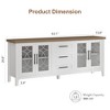 Garvee TV Stands for Living Room, Entertainment Center with Glass Door, Television Stands 2 Storage Door & 3 Drawer & Adjustable Shelves for Bedroom - 2 of 4