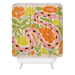 Deny Designs Jaclyn Caris Snake in the Garden Shower Curtain - 1 of 3